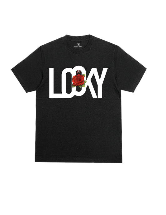 Tee shirt black, rose  Looky first