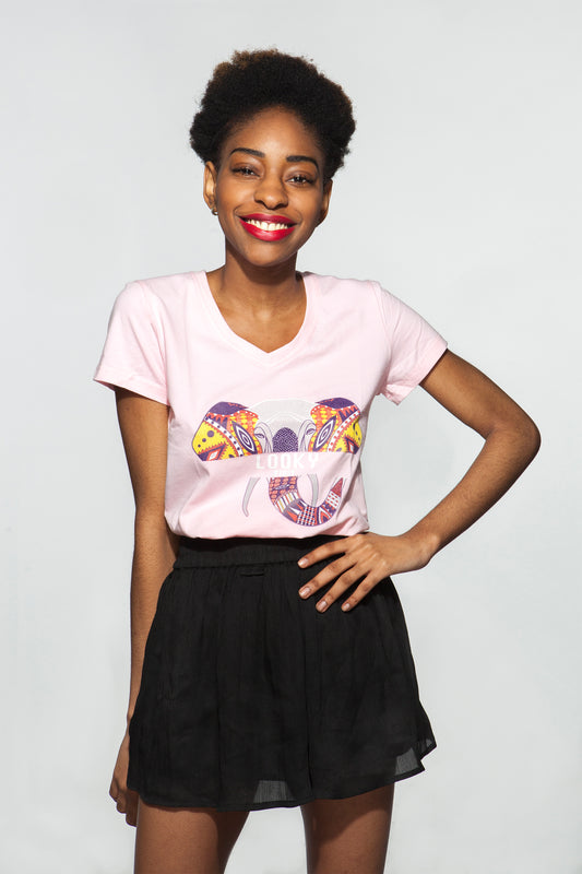 Tee shirt rose éléphant