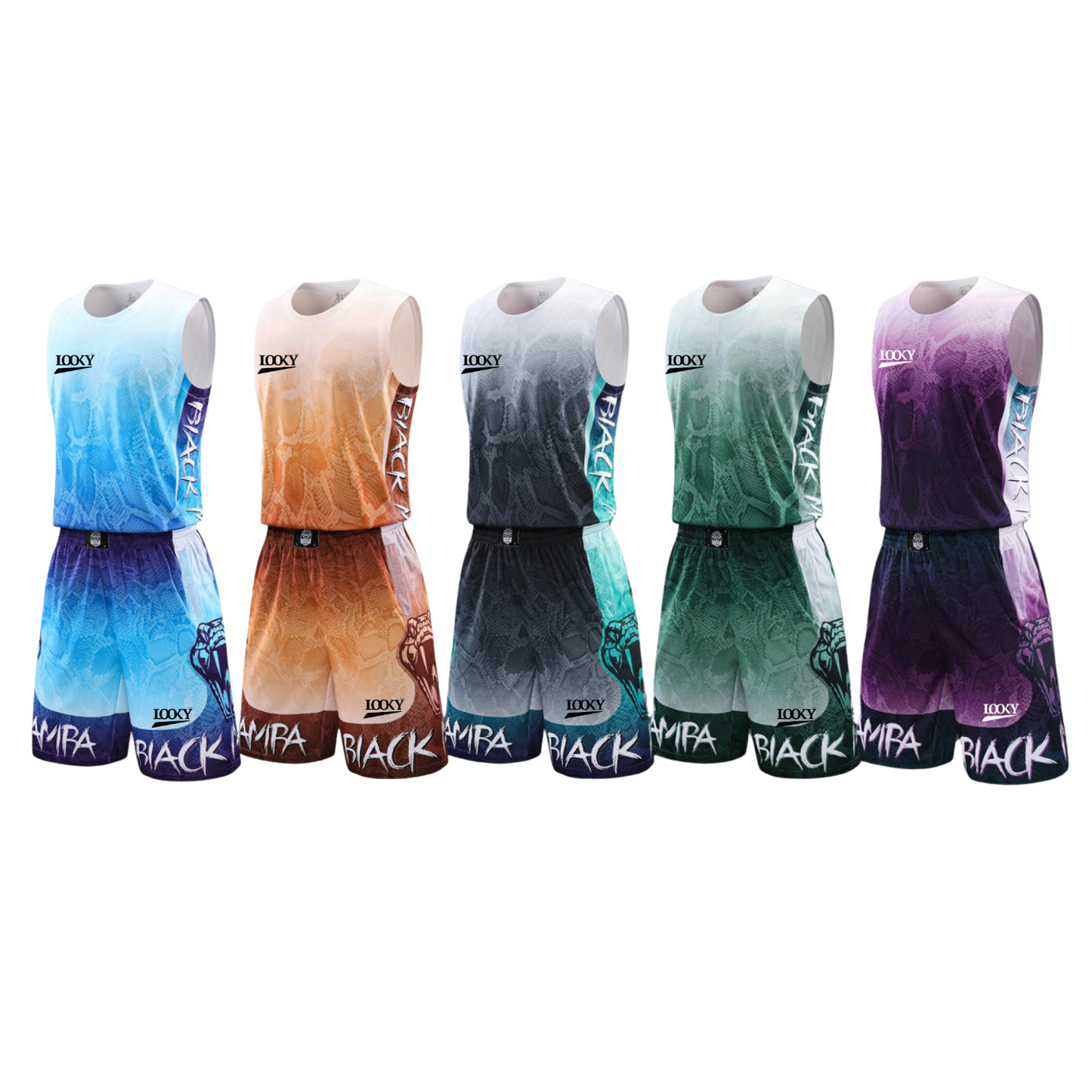 maillots de basketball avec texture serpent